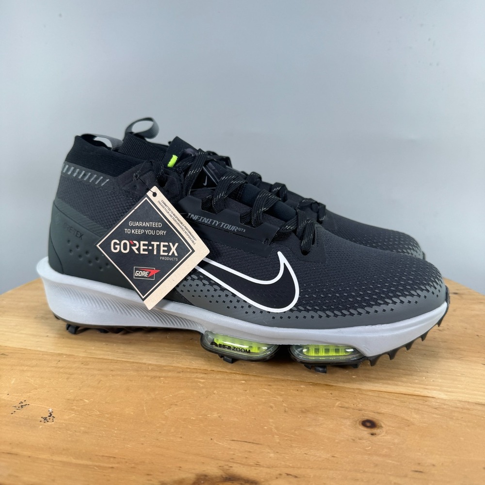 Nike Air Zoom Infinity Tour 2 Mens Size 10 Gore-Tex Golf Shoes Black Grey NEW
